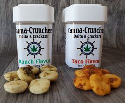 Infused Canna Crunchers Creackers two flavors ranch and taco